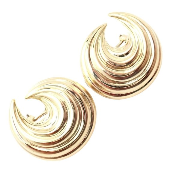 Tiffany & Co. Jewelry - Authentic! Tiffany & Co 18k Yellow Gold Crescent Moon Vintage Earrings
